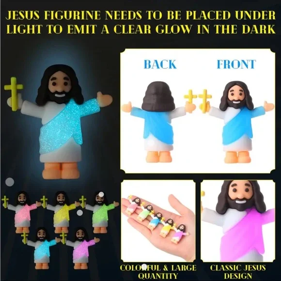 10ct Glow in the Dark pocket Jesus - Picture 3 of 3